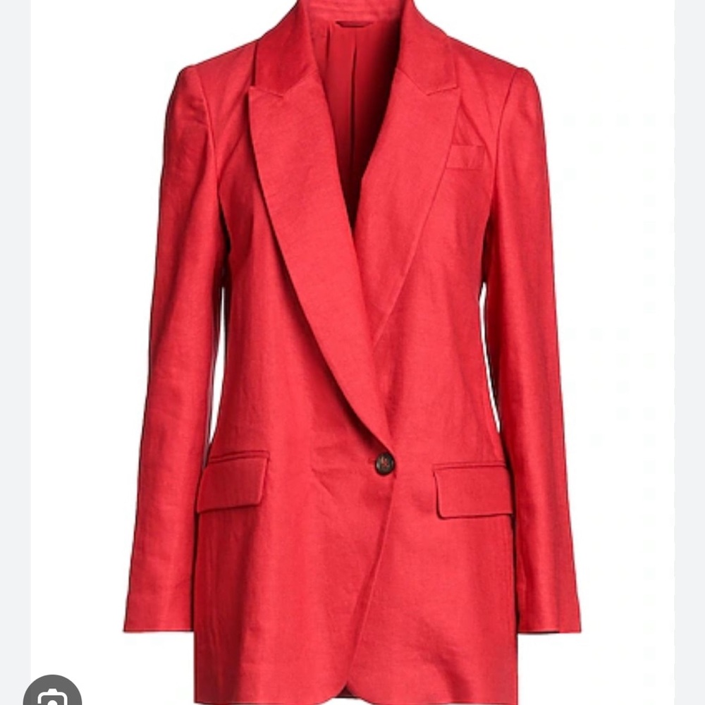 Brunello Cucinelli red linen blazer